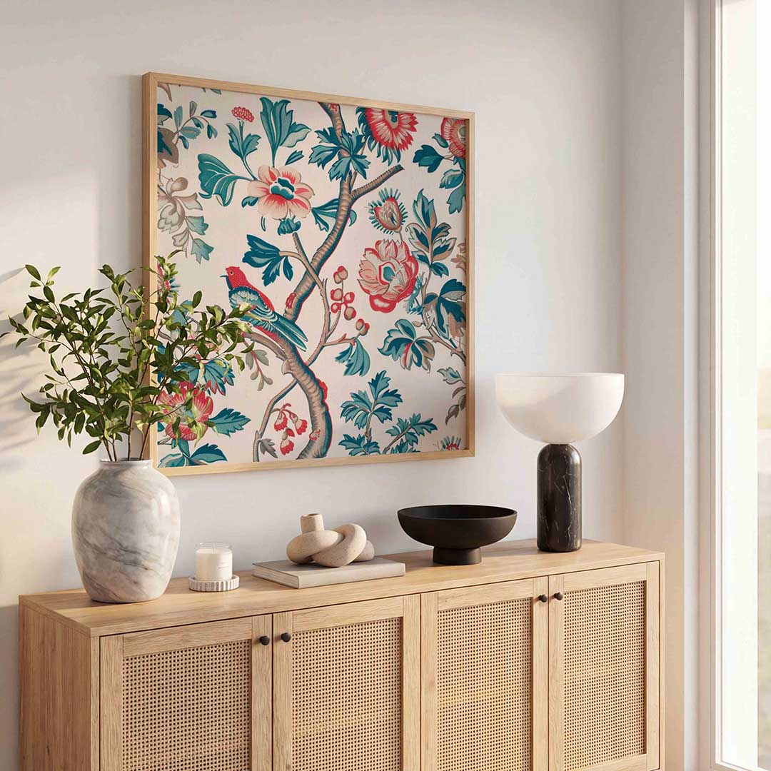 Vogel en bloemen Poster