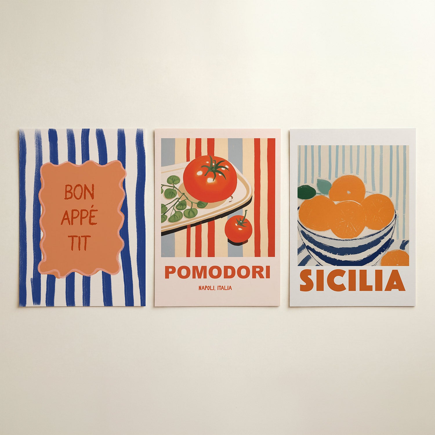 Kleurrijke lijnen Posterset