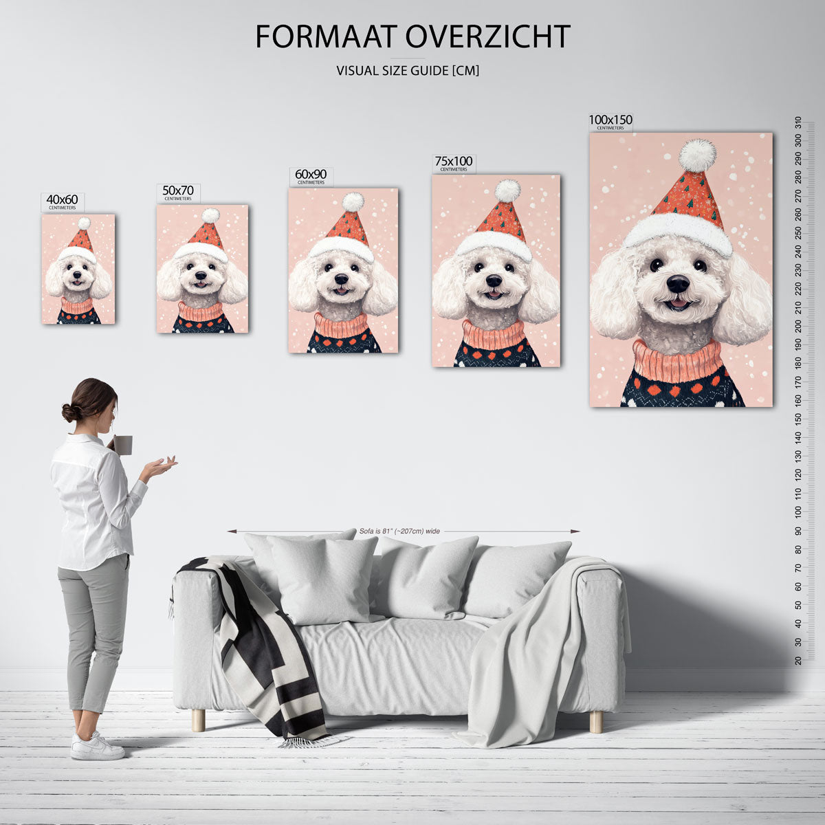 Vrolijke hond kerst Kunstwerk