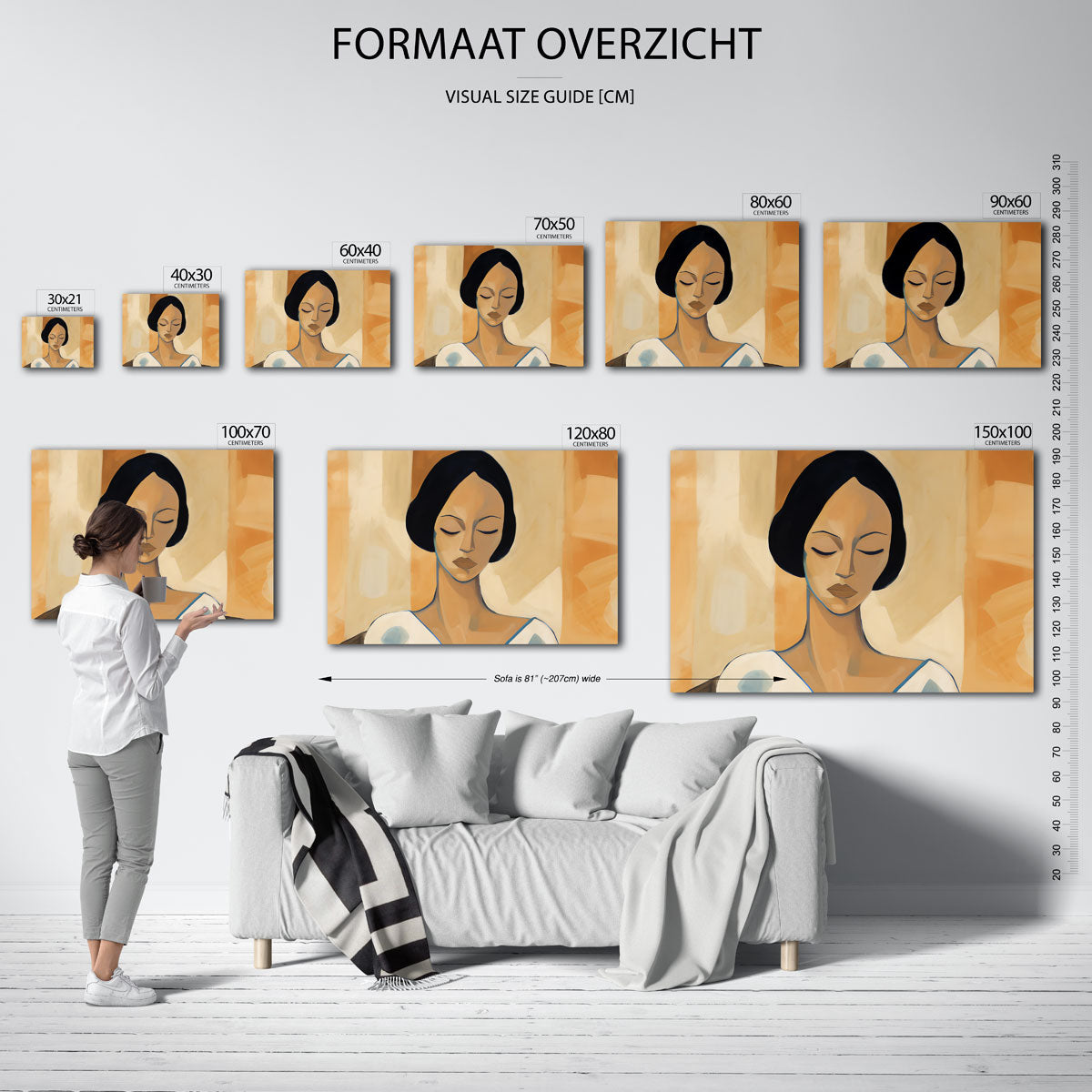 Vrouw met gesloten ogen Poster