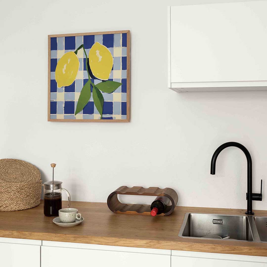 Citroenen op blauw wit Poster