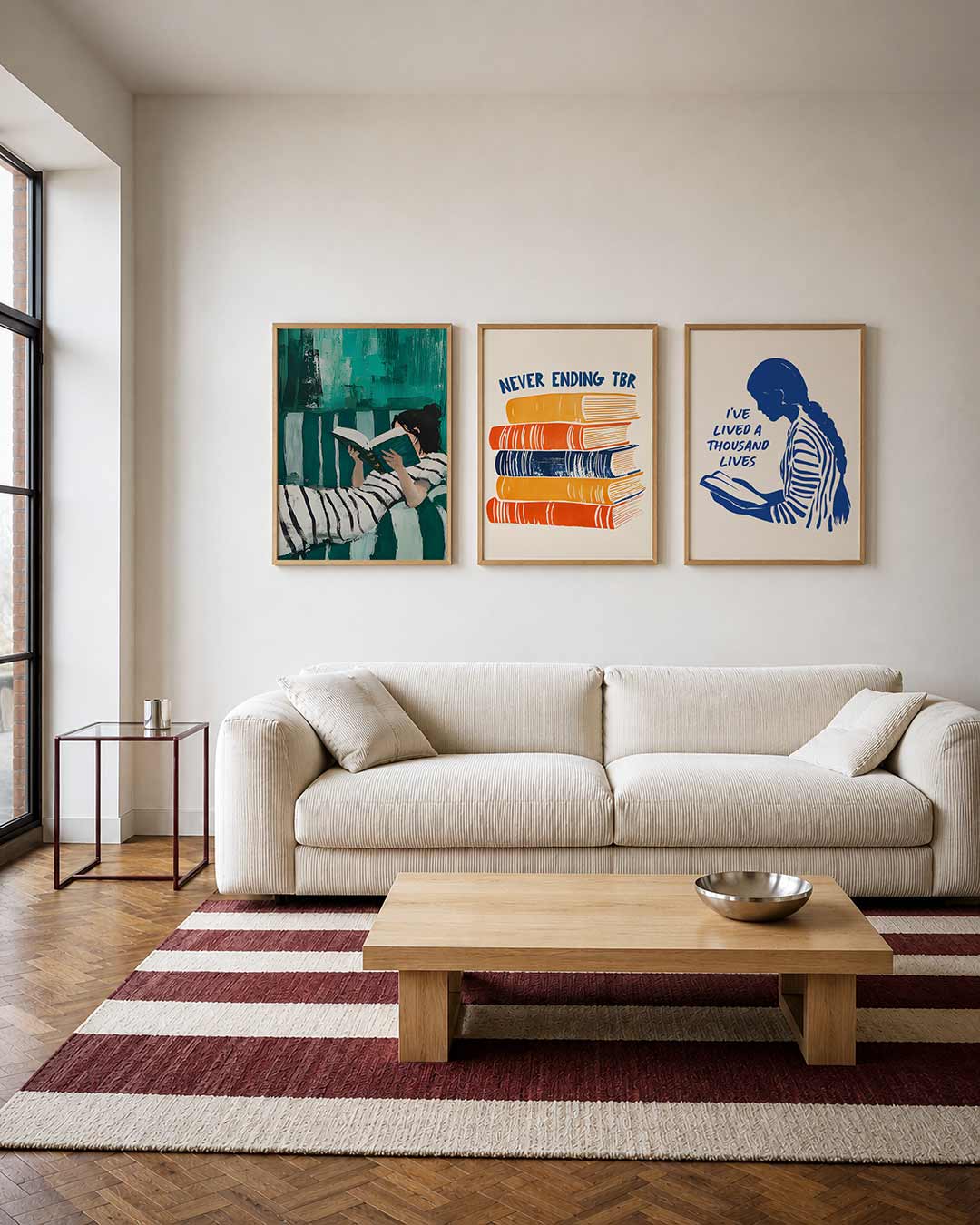 Lezende vrouw Posterset