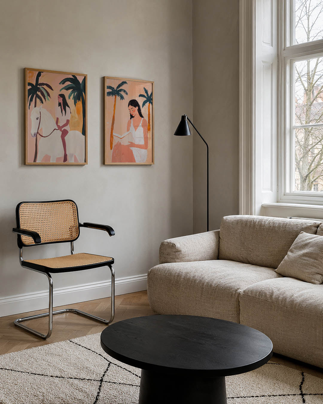 Zonsondergang en palmen Posterset