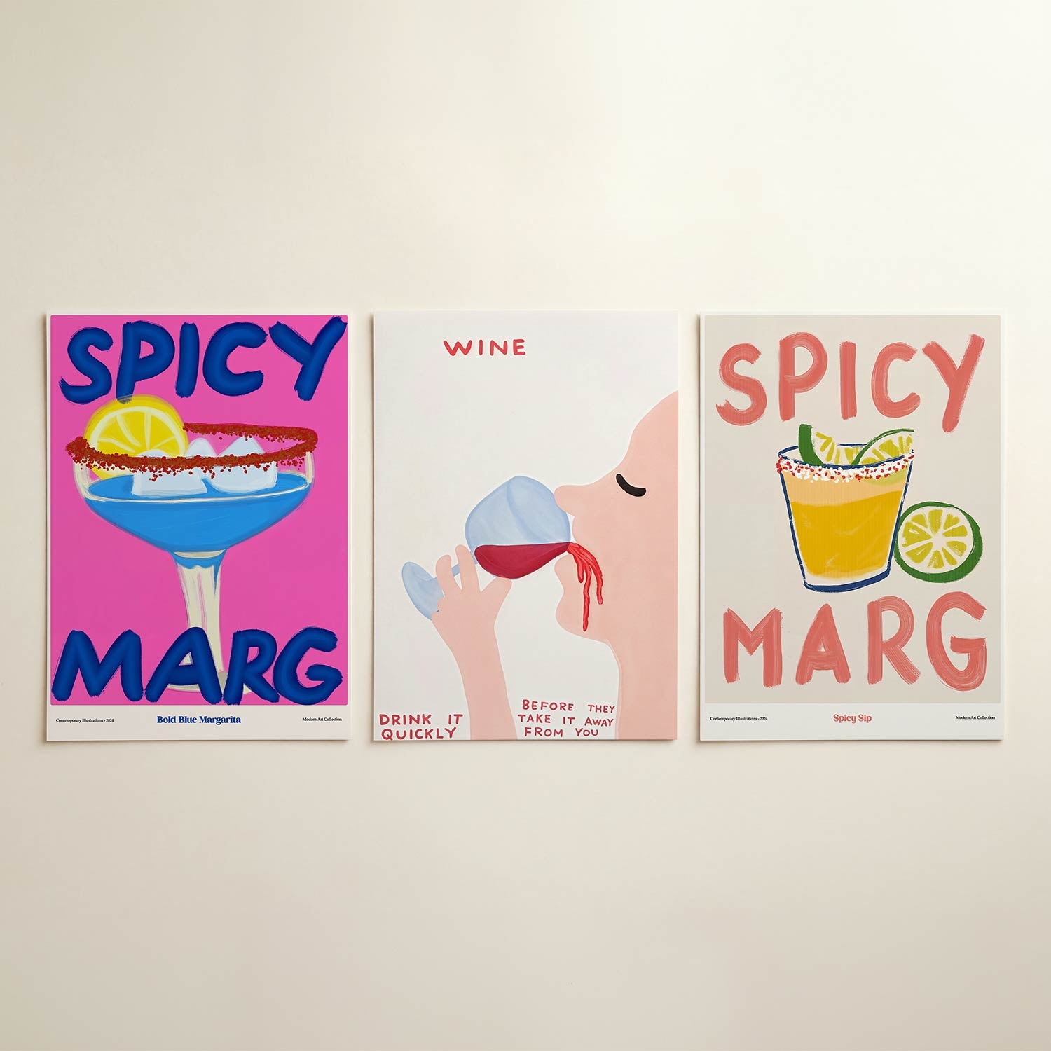 Kleurrijke cocktail Posterset