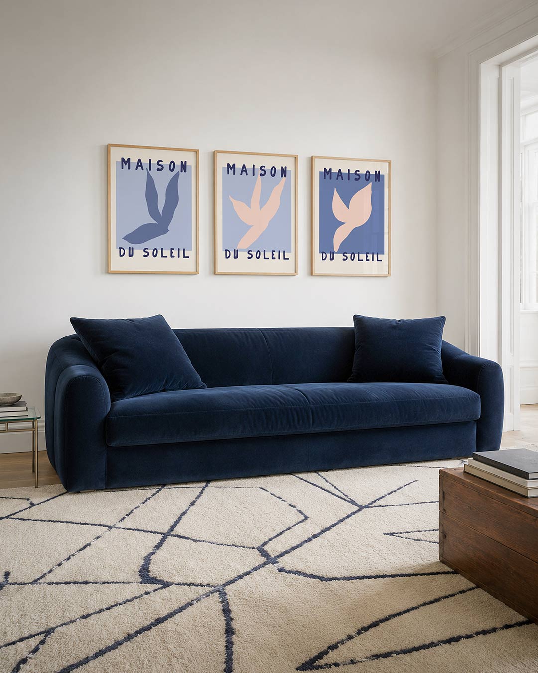 Blauwe vormen Posterset