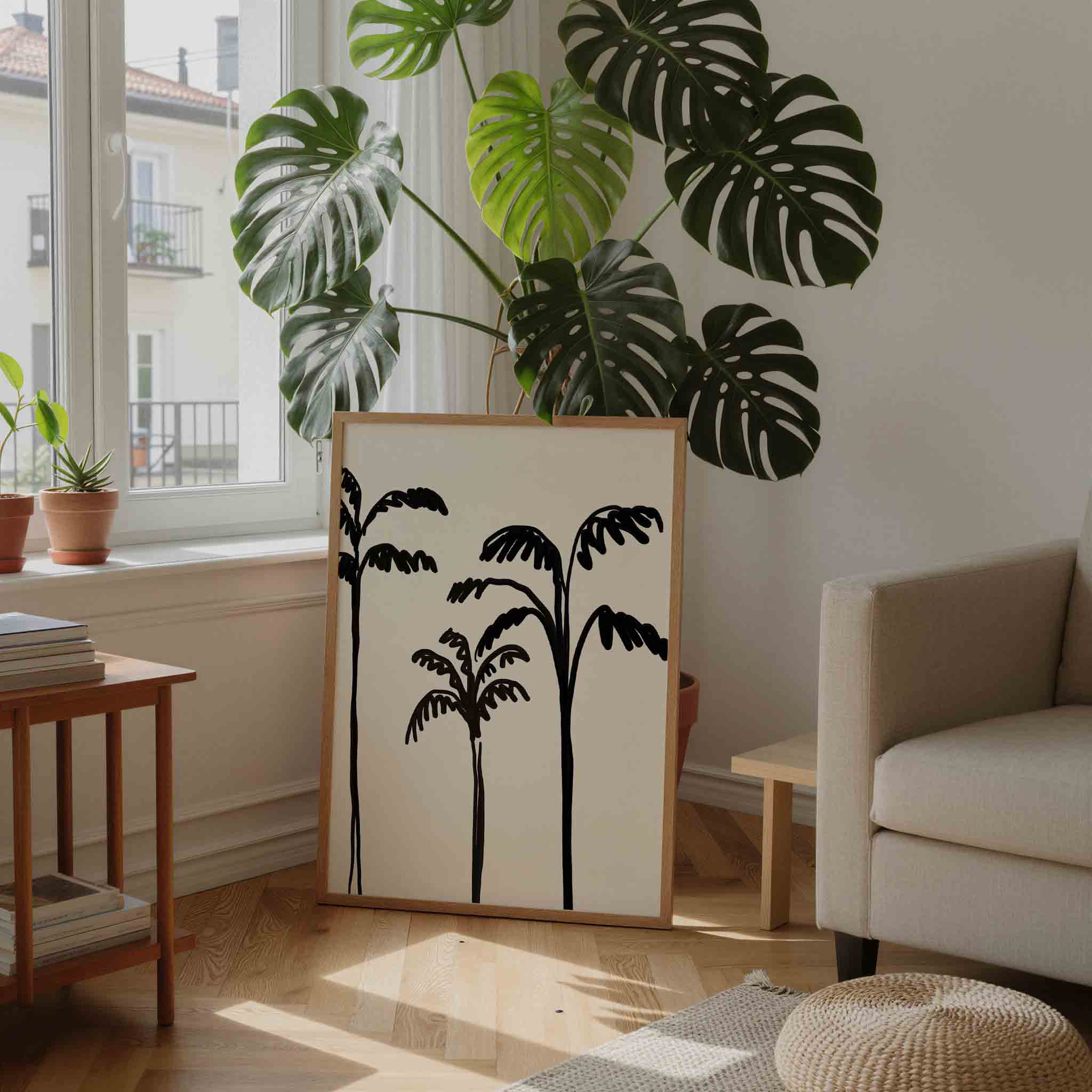 Palmboom silhouetten Poster