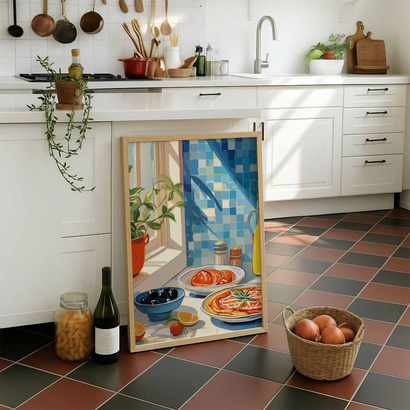 Mediterrane Keuken Charme Poster-WallArtistic