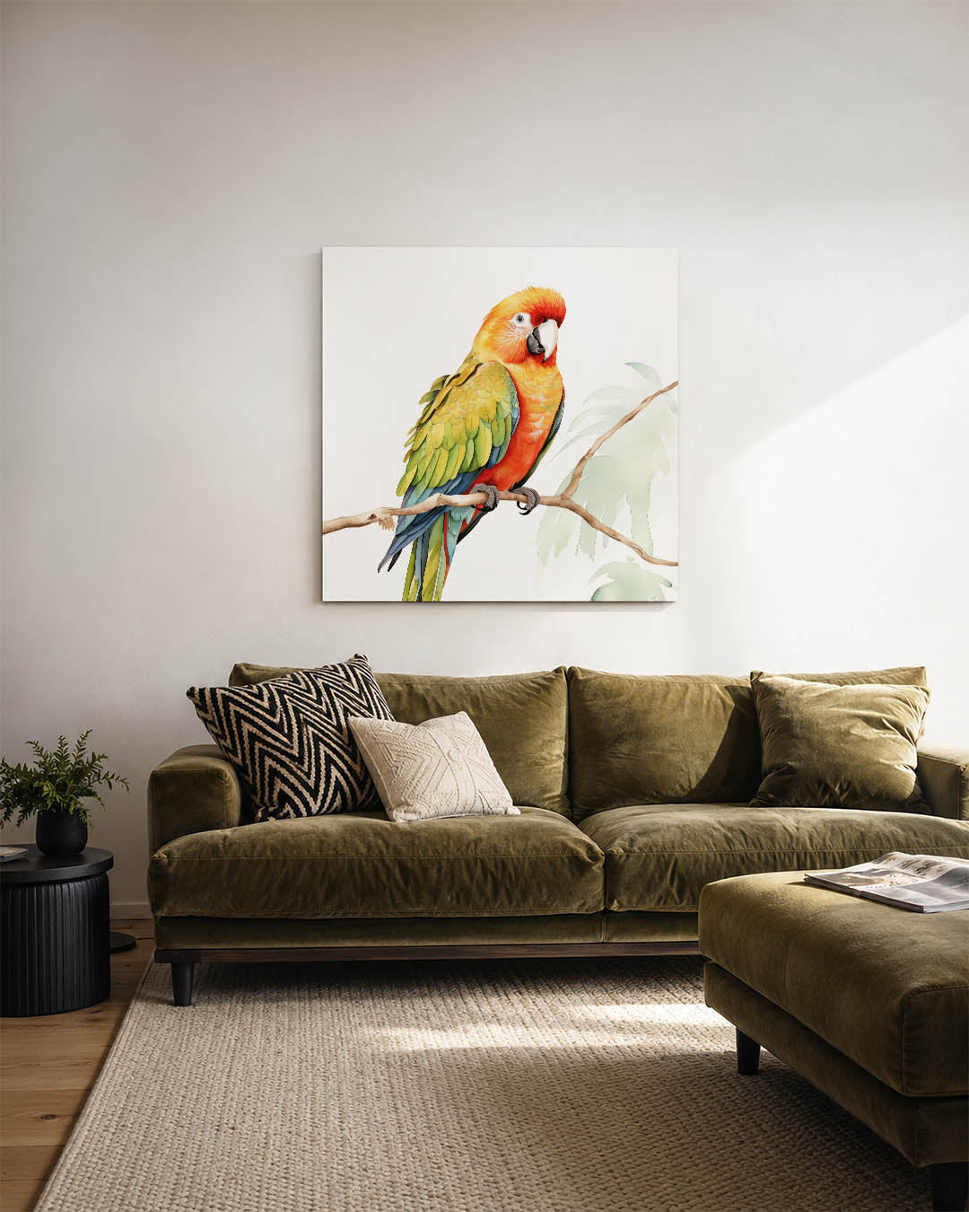 Vrolijke papegaai Kunstwerk