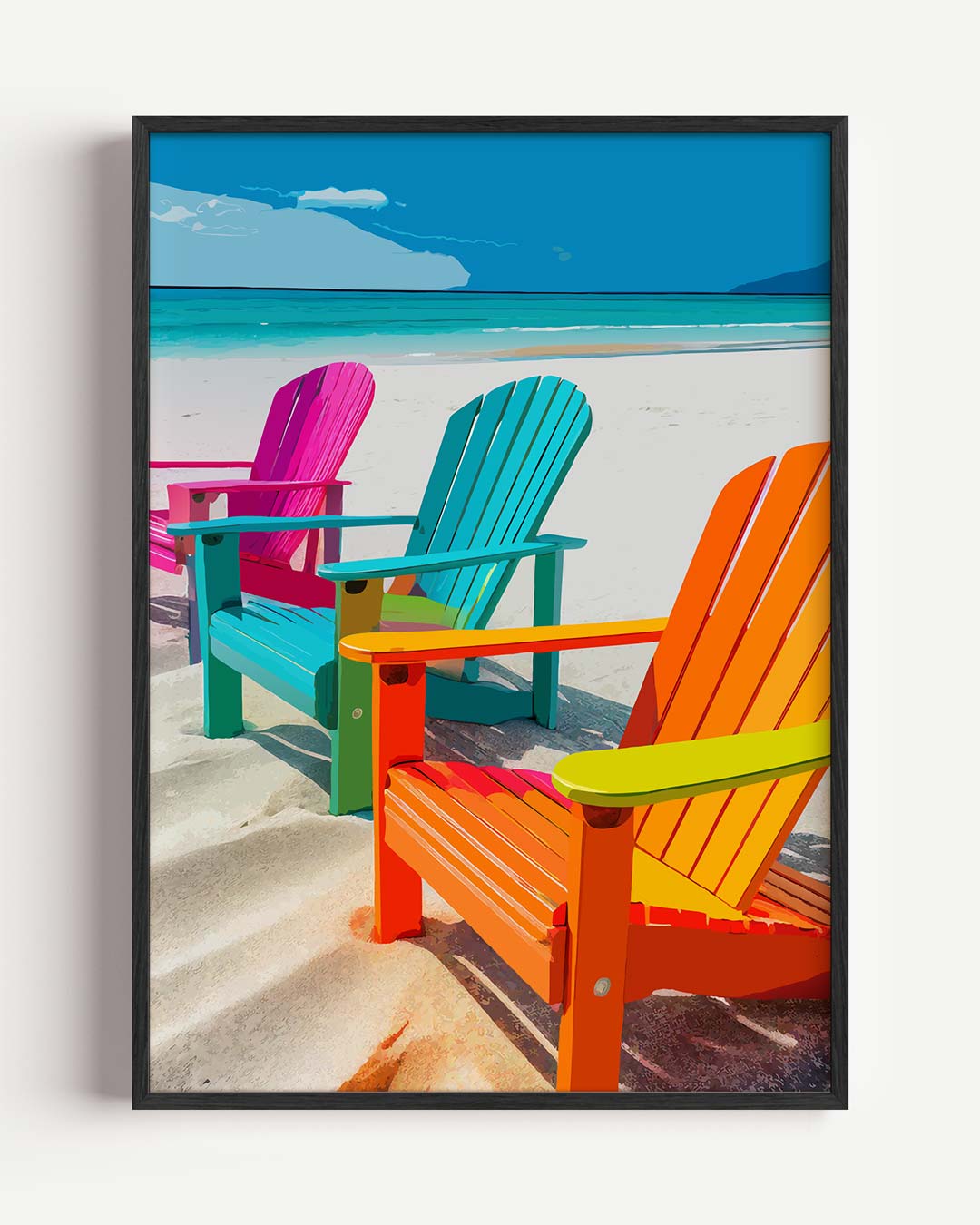 Kleurrijke Strandstoelen Poster-WallArtistic