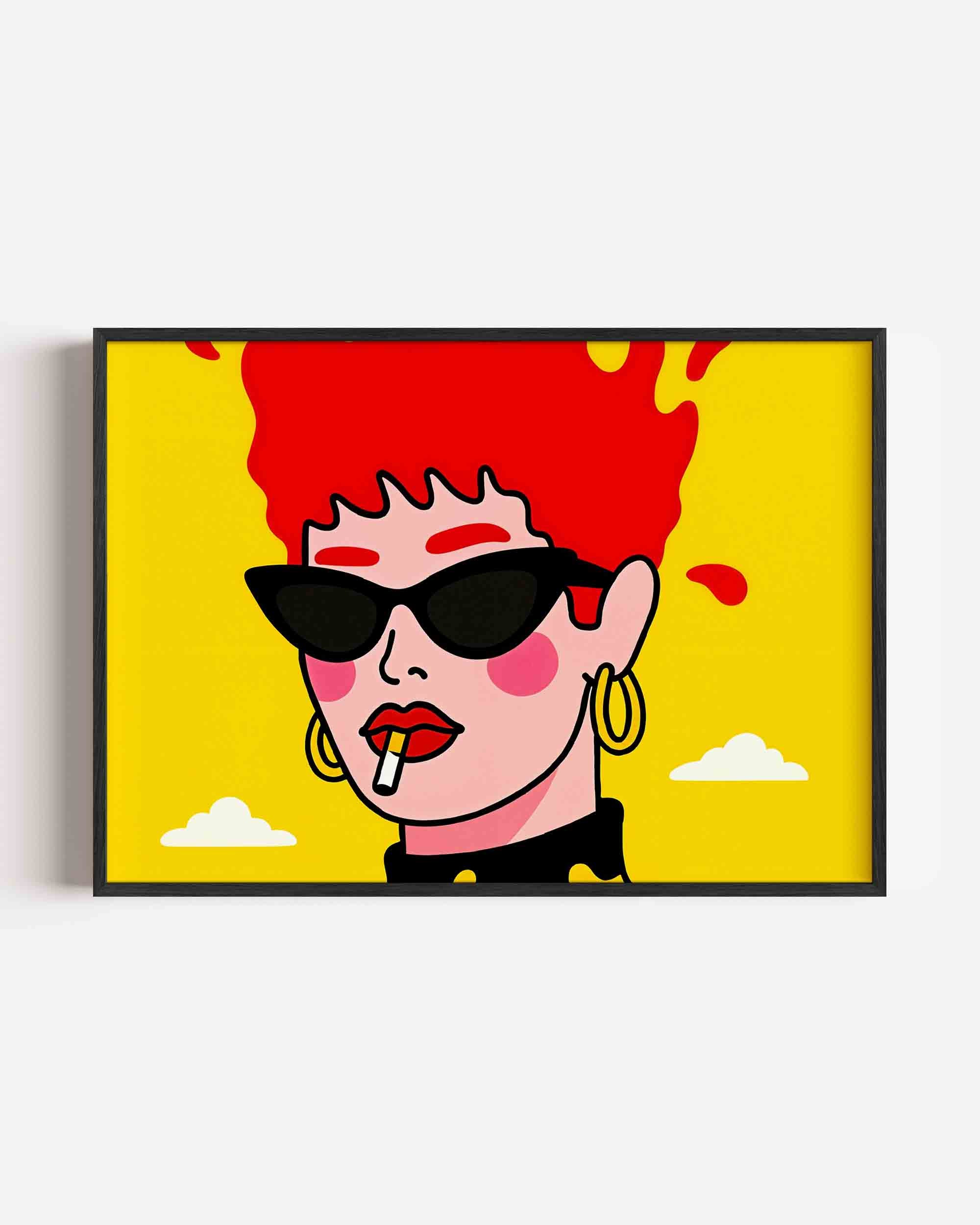 Vrouw met zonnebril Poster