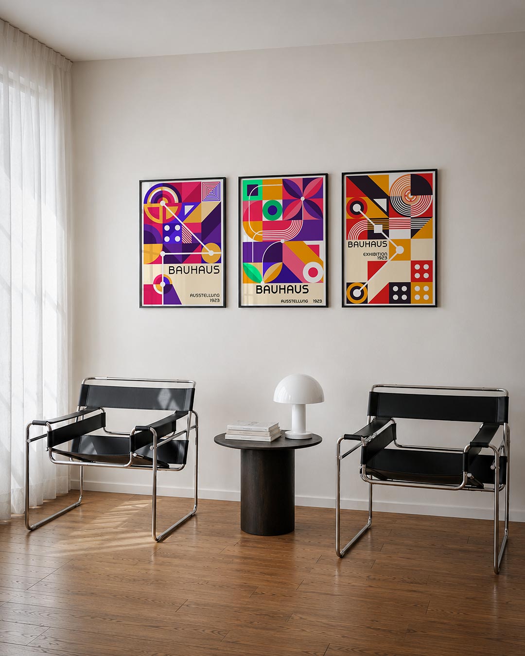Kleurrijke vlakverdeling Posterset