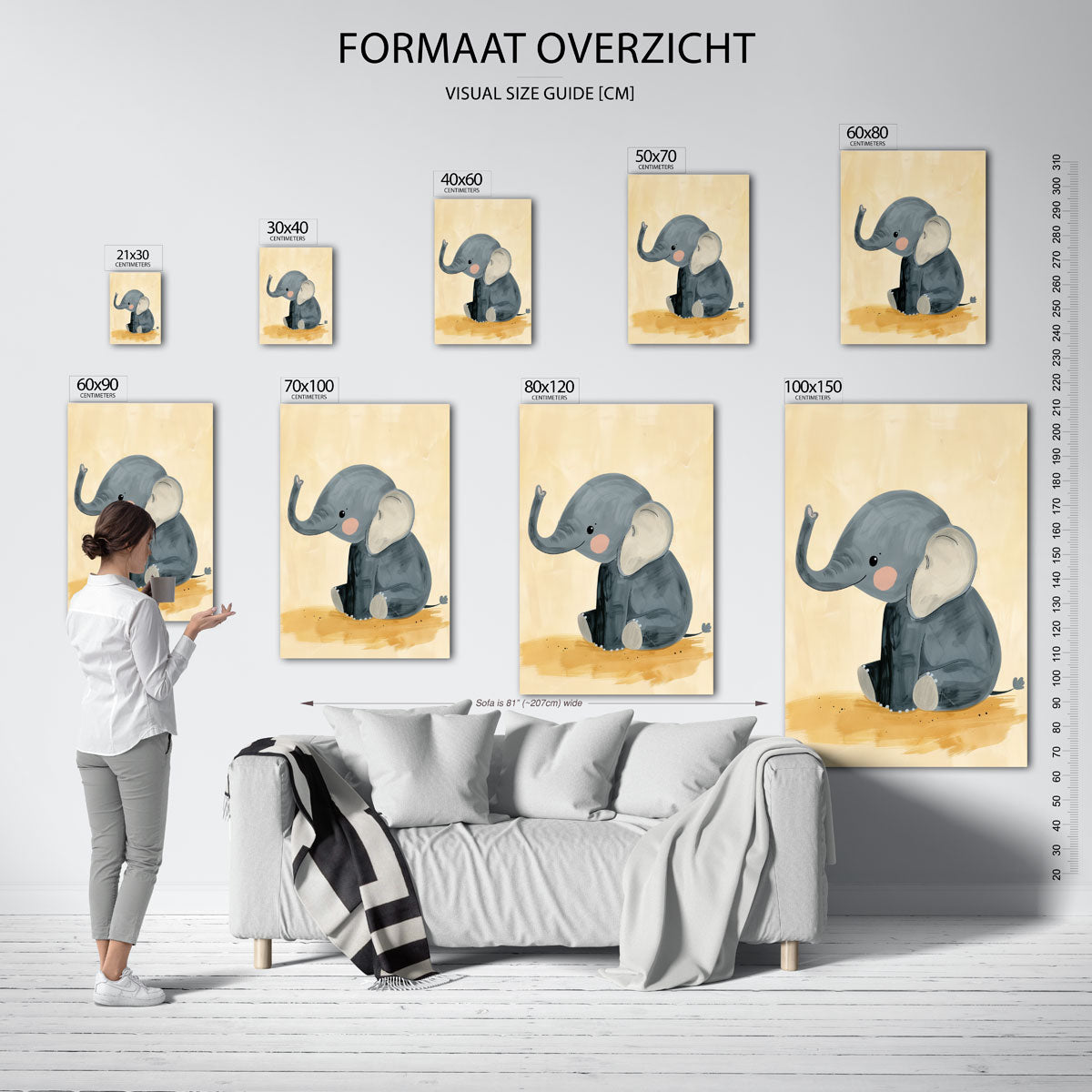 Schattige olifant Poster