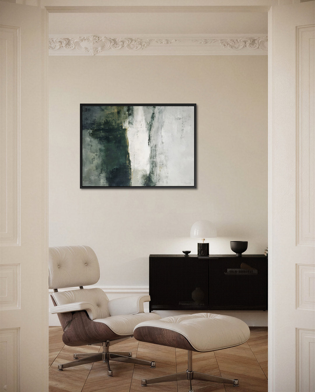 Gelaagde kleurencompositie Kunstwerk