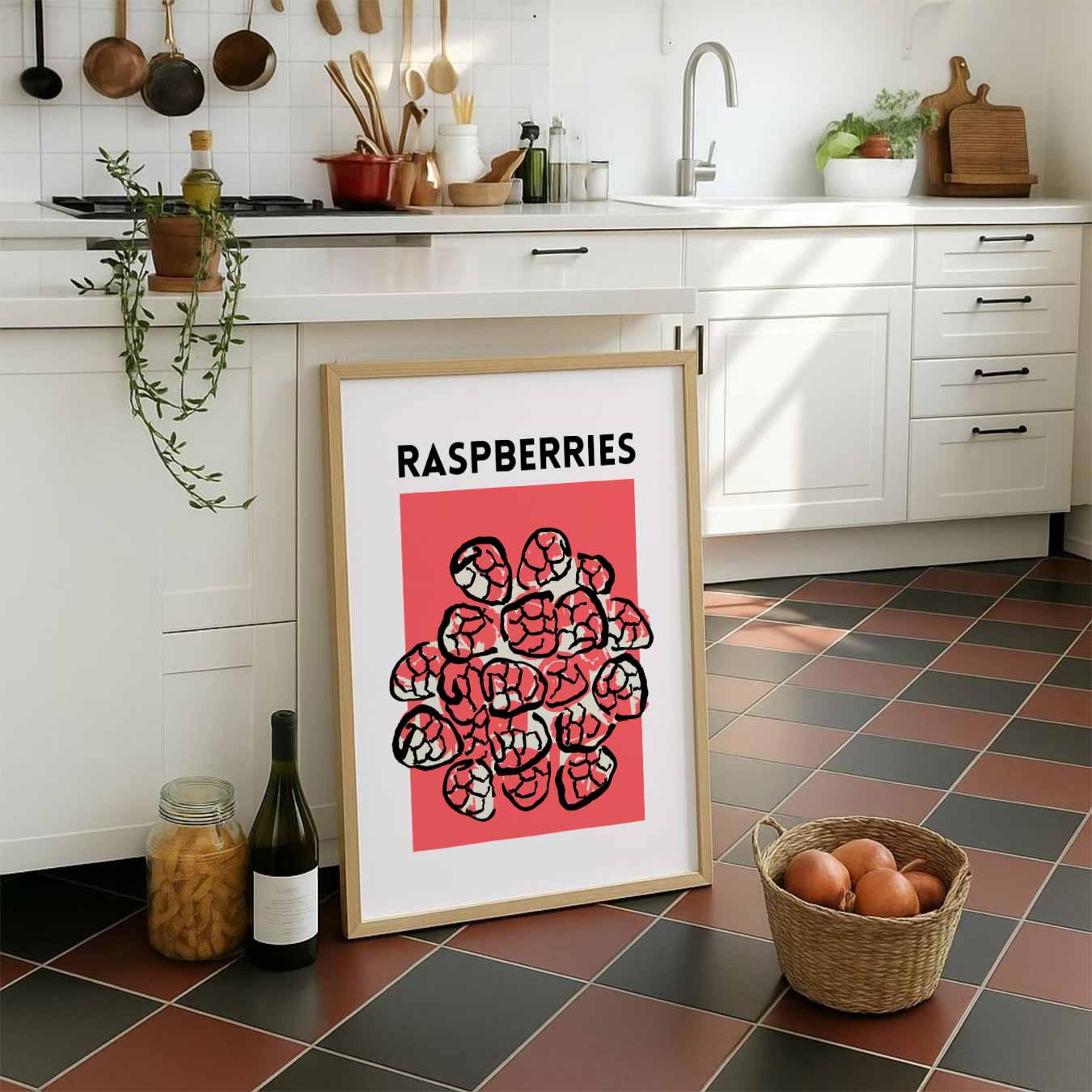 Frisse Frambozen Illustratieposter-WallArtistic