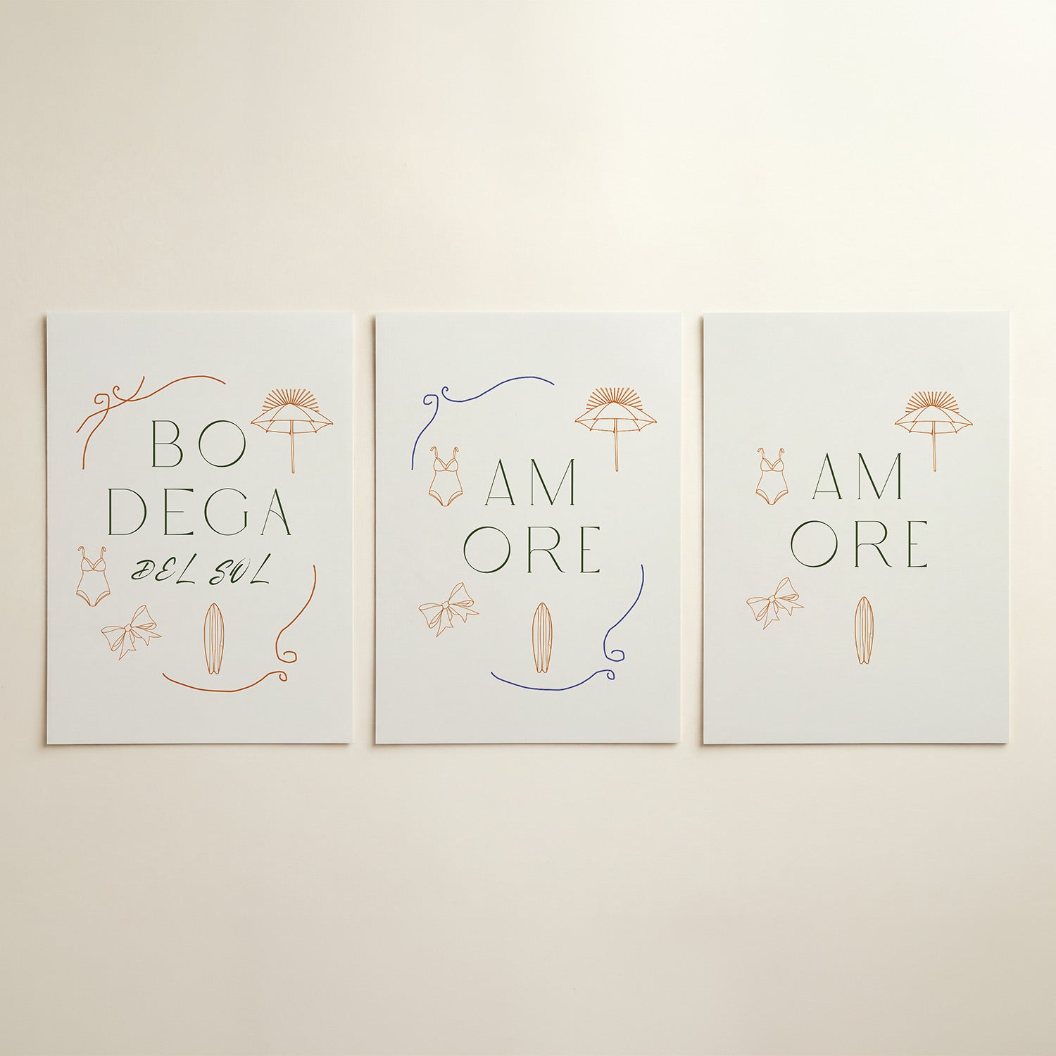 Zomerse lijnenspel Posterset
