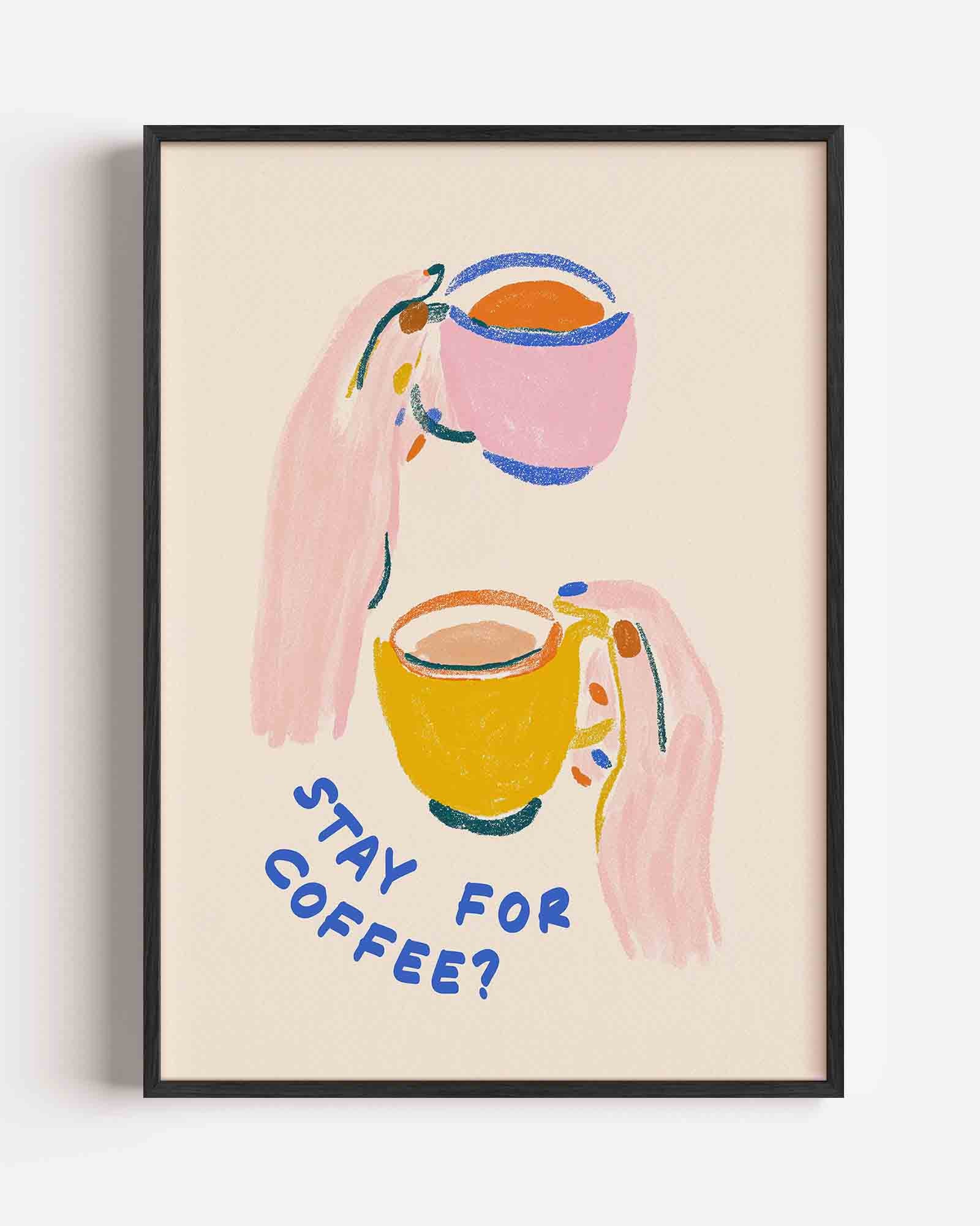 Kleurrijke koffiekopjes Poster