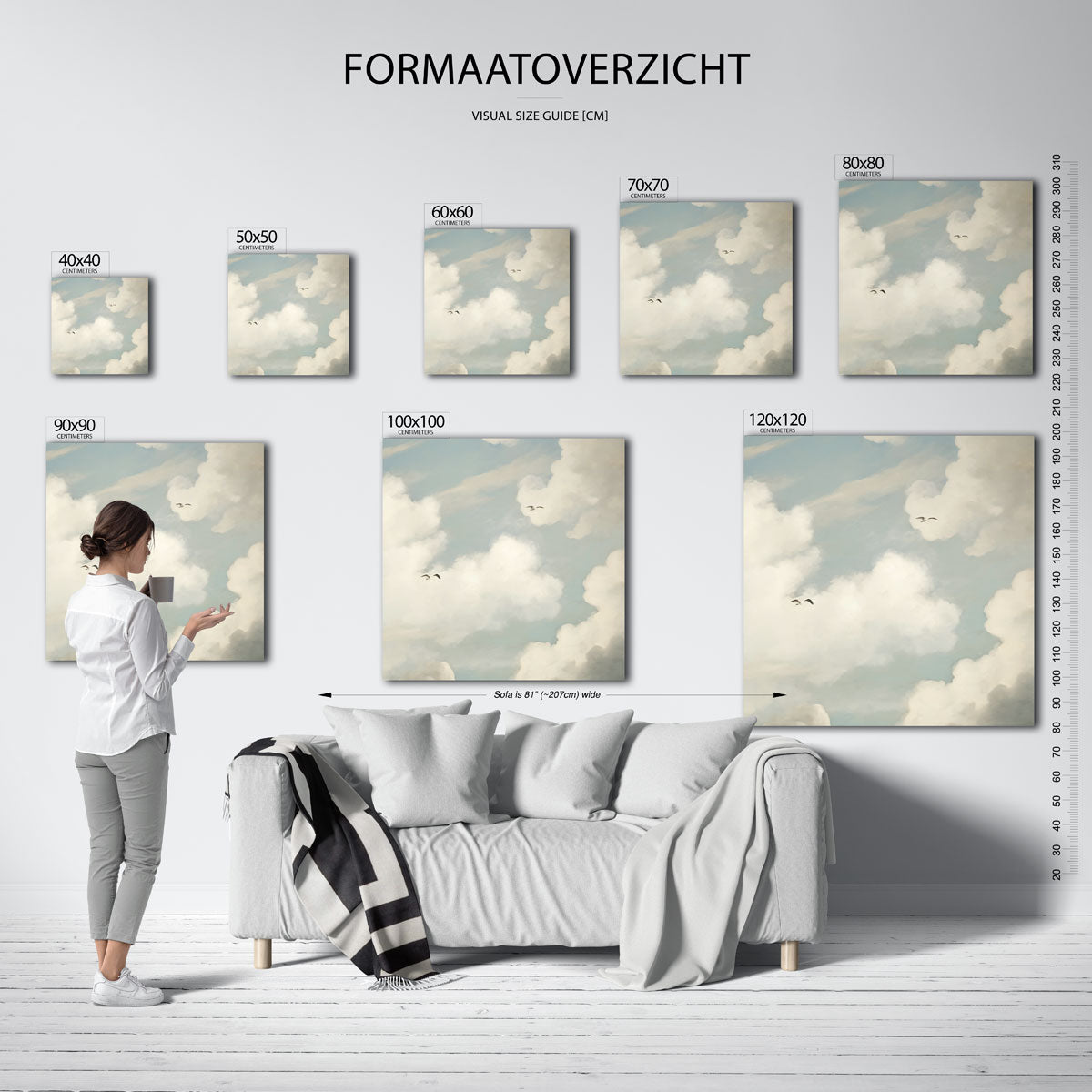 Wolken en vogels Poster