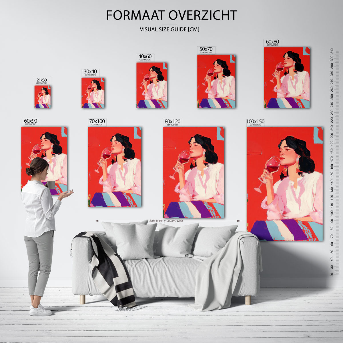 Vrouw met wijnglas Poster