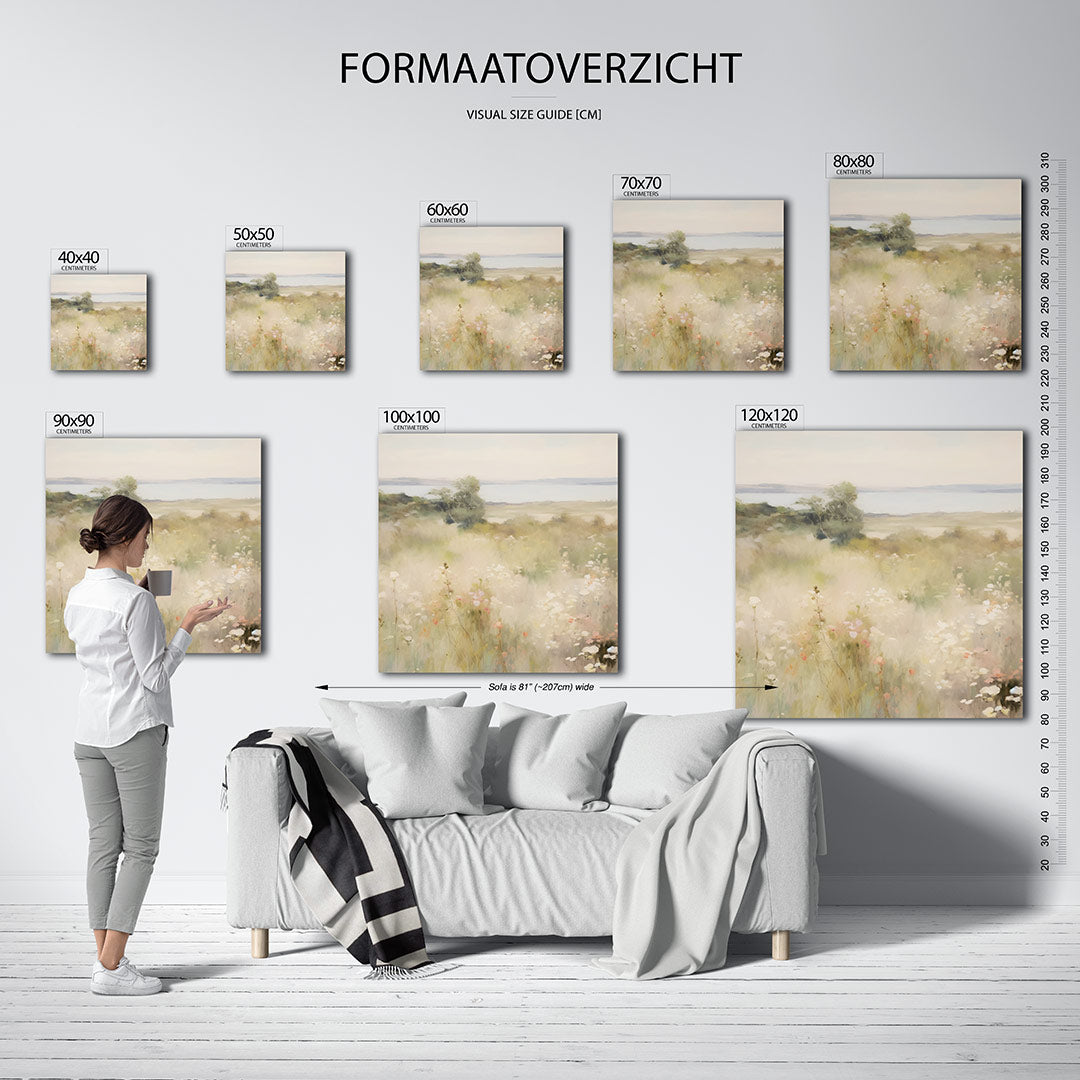 Dromerige bloemenweide Kunstwerk
