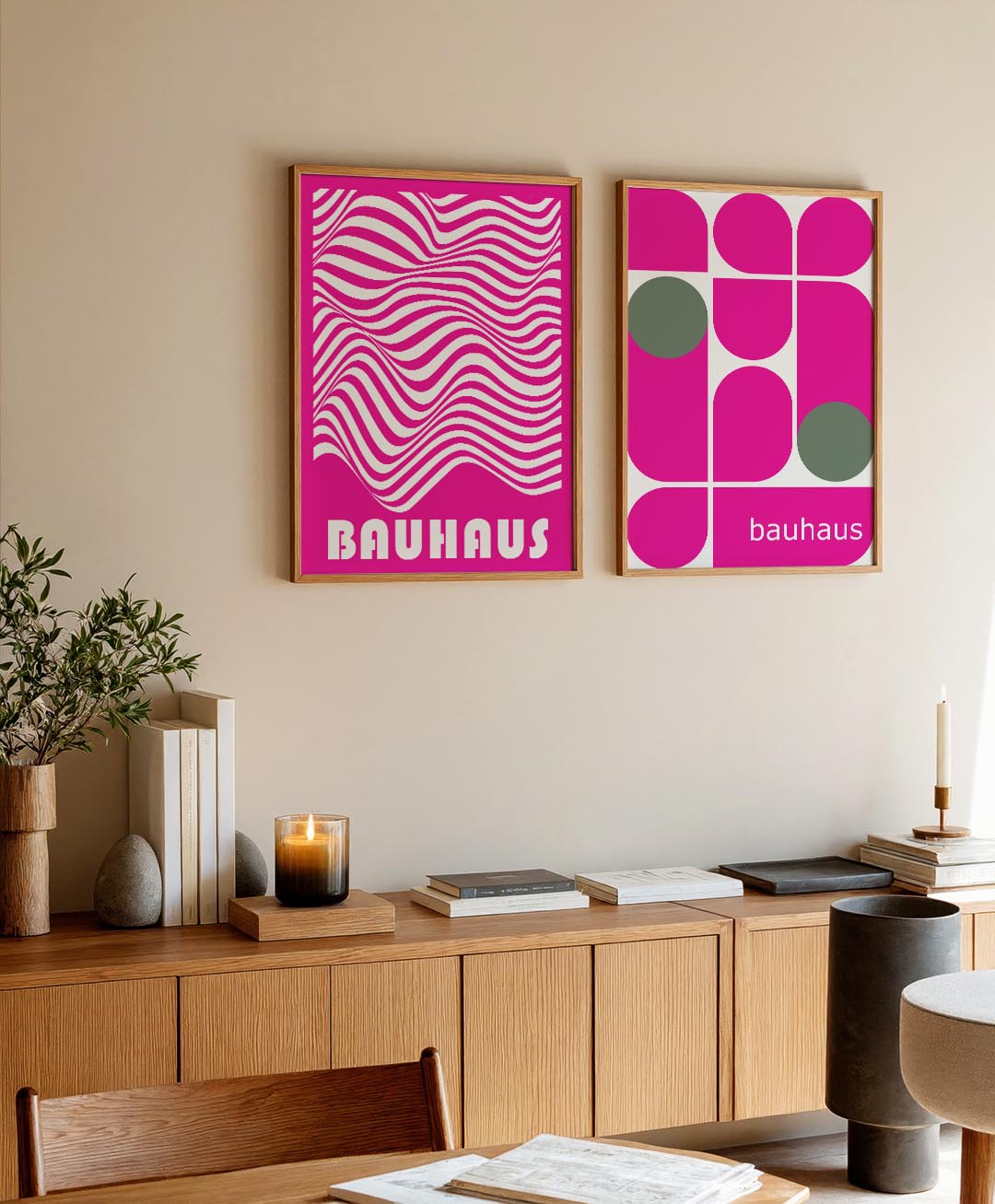 Golvend lijnenspel Posterset