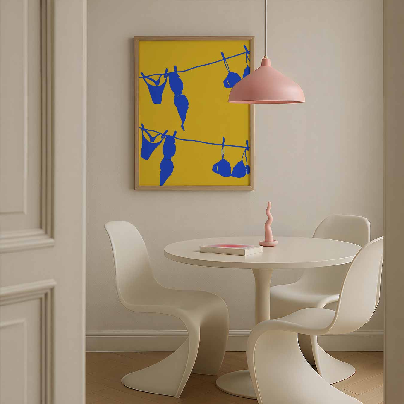 Speelse Waslijn Wanddecoratie Poster-WallArtistic