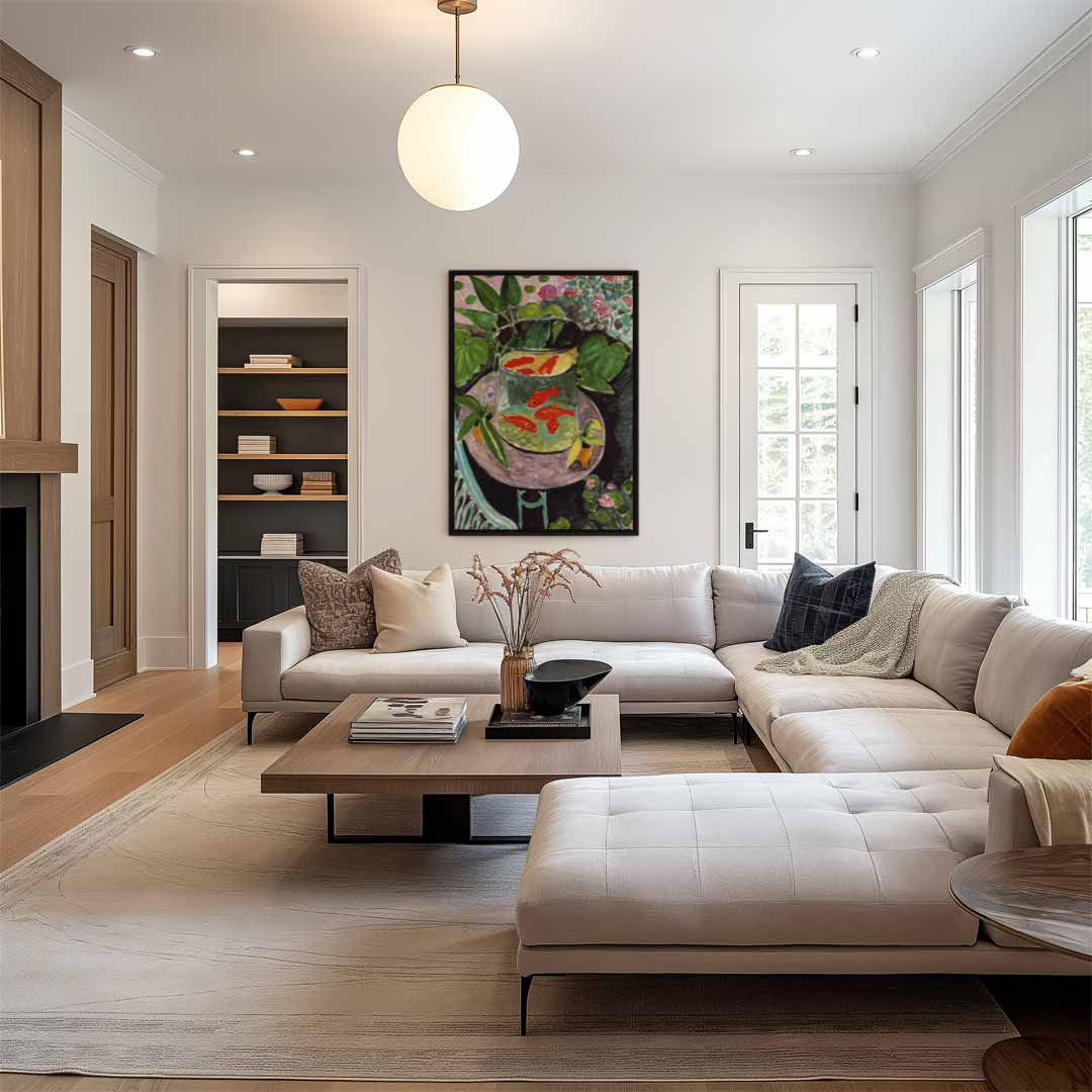 Goudvissen in de Tuin Kunstwerk-canvas-dibond-plexiglas-wanddecoratie-WallArtistic