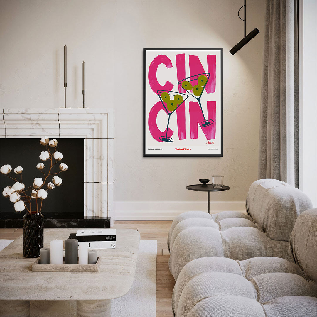 Vrolijke cocktail illustratie Kunstwerk