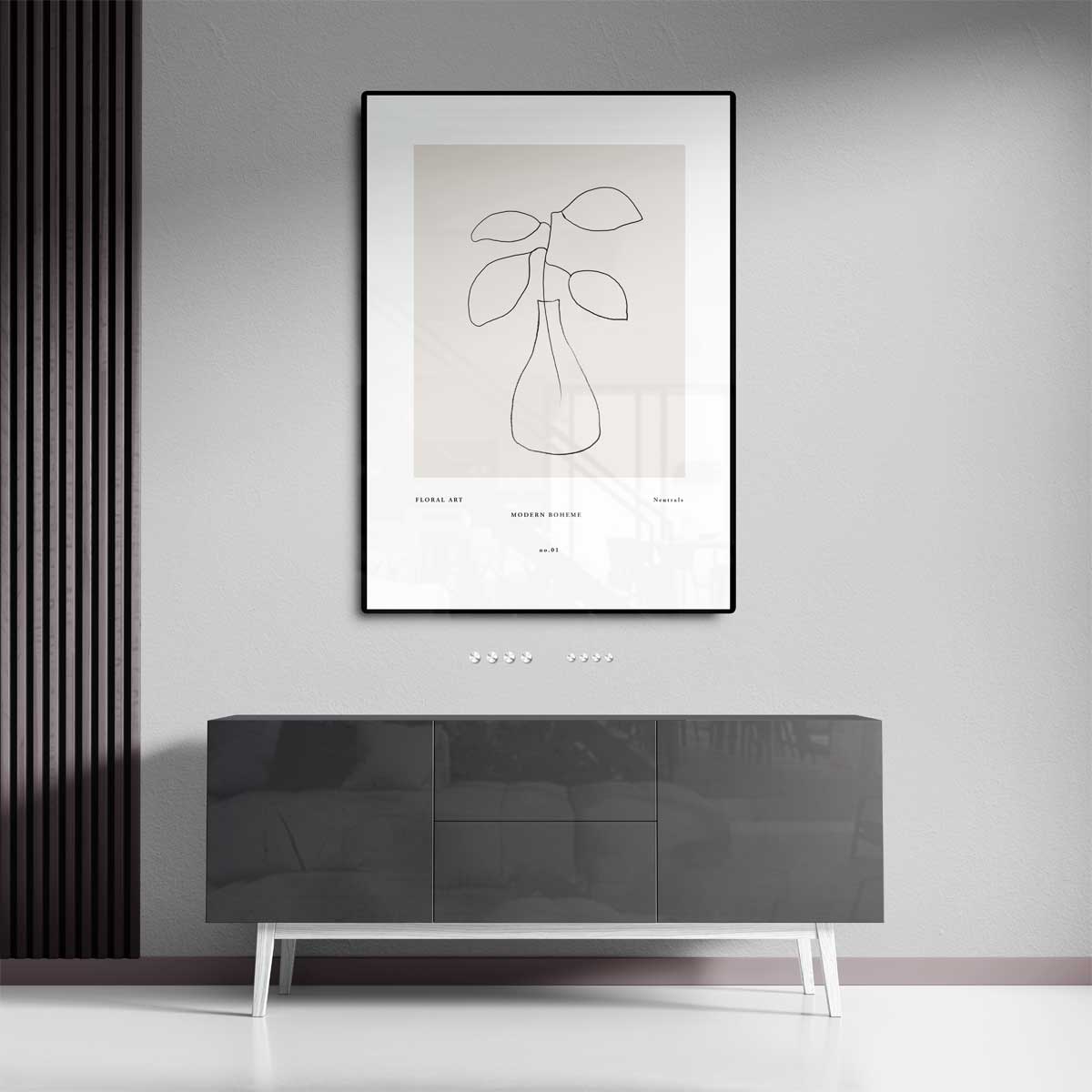 Botanische Minimalisme Illustratie Kunstwerk-canvas-dibond-plexiglas-wanddecoratie-WallArtistic