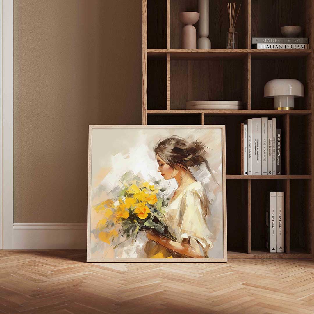 Vrouw met bloemen Poster
