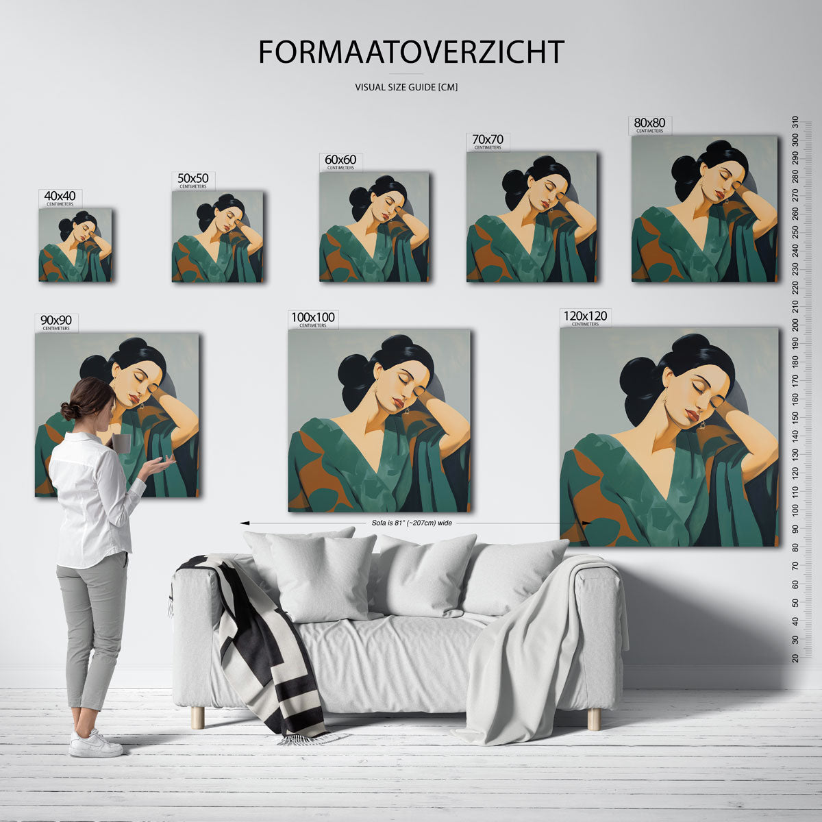 Vrouw met gesloten ogen Poster
