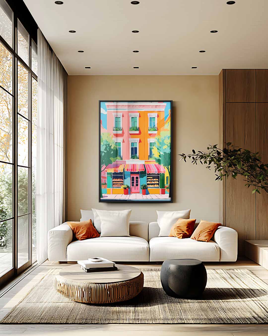 Vrolijke Bakkersgevel Kunstwerk-canvas-dibond-plexiglas-wanddecoratie-WallArtistic