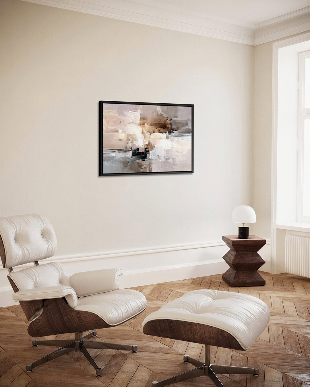 Gelaagde kleurencompositie Kunstwerk