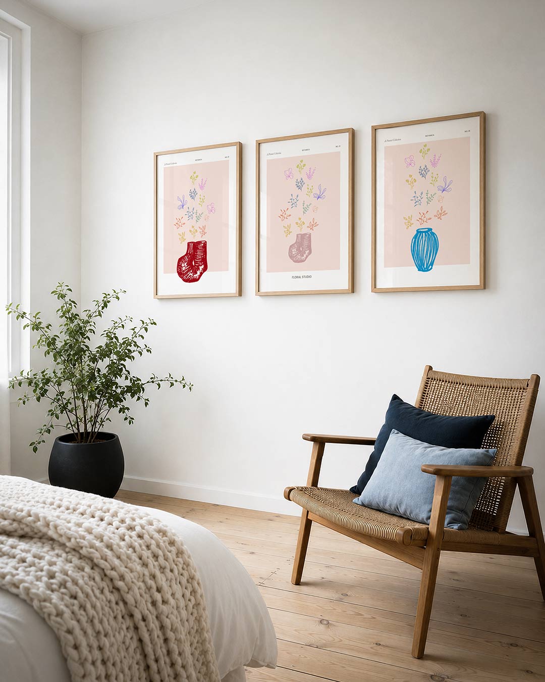 Kleurrijke bloemvormen Posterset