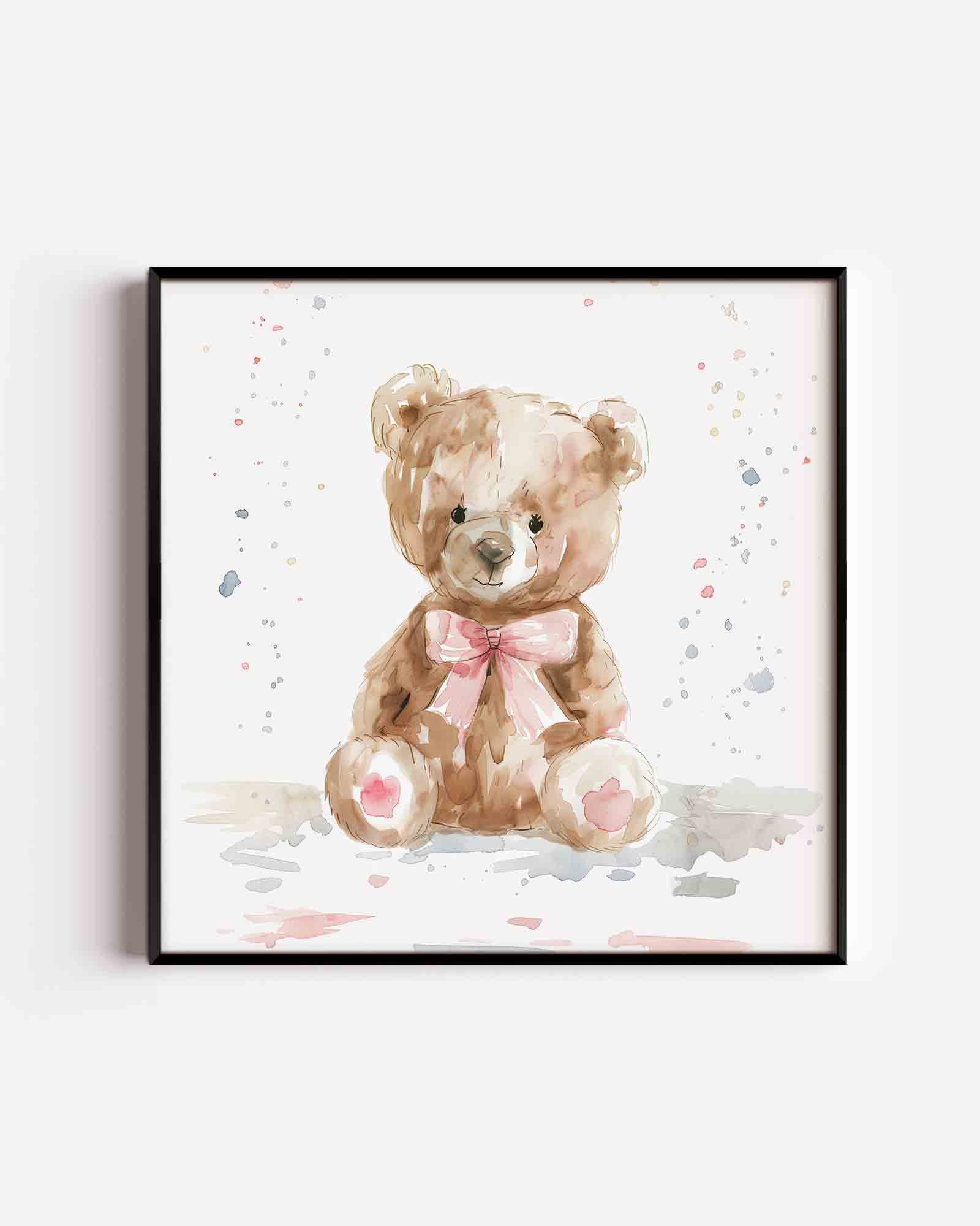 Zittende teddybeer Poster