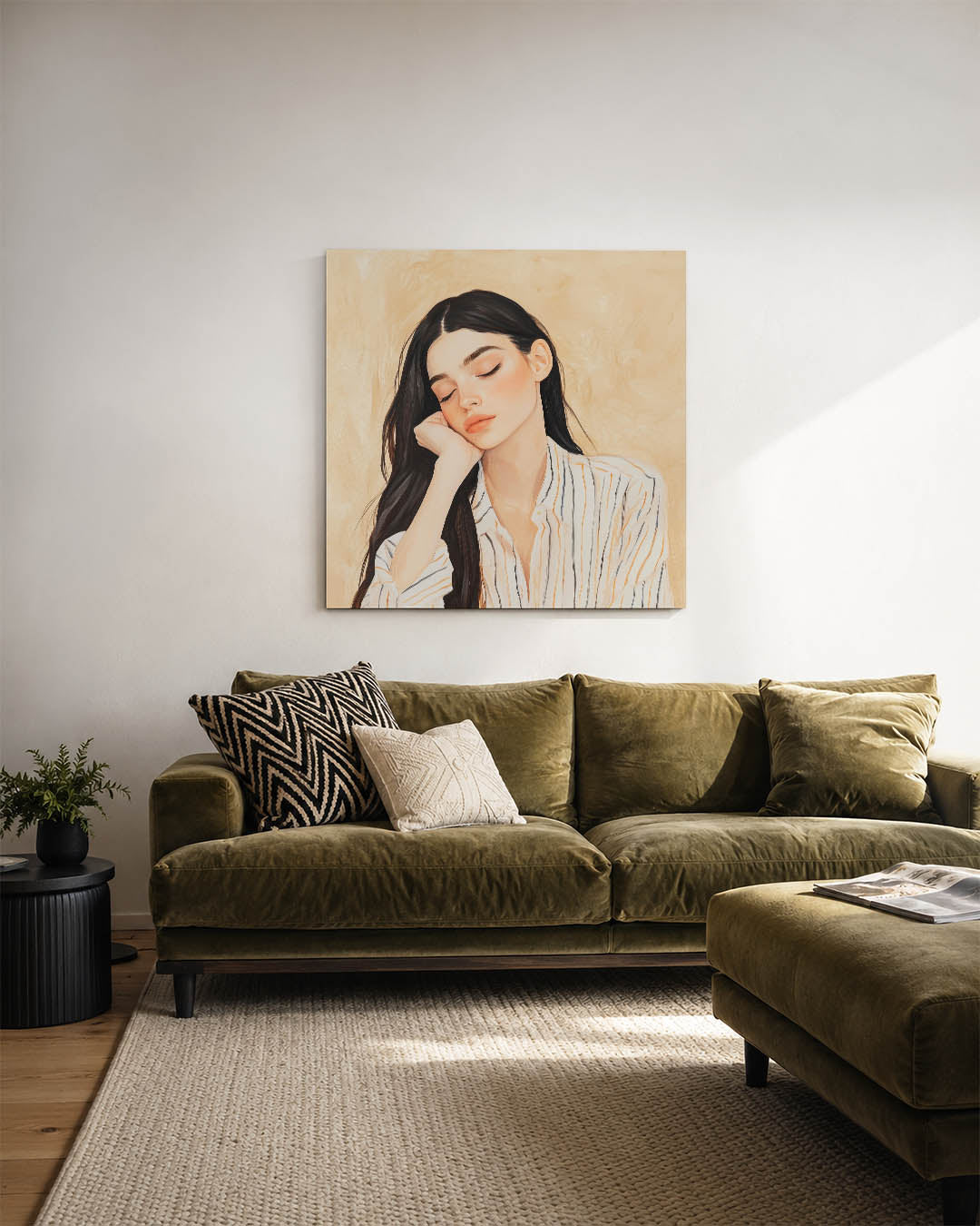 Dromerige portretstudie Kunstwerk