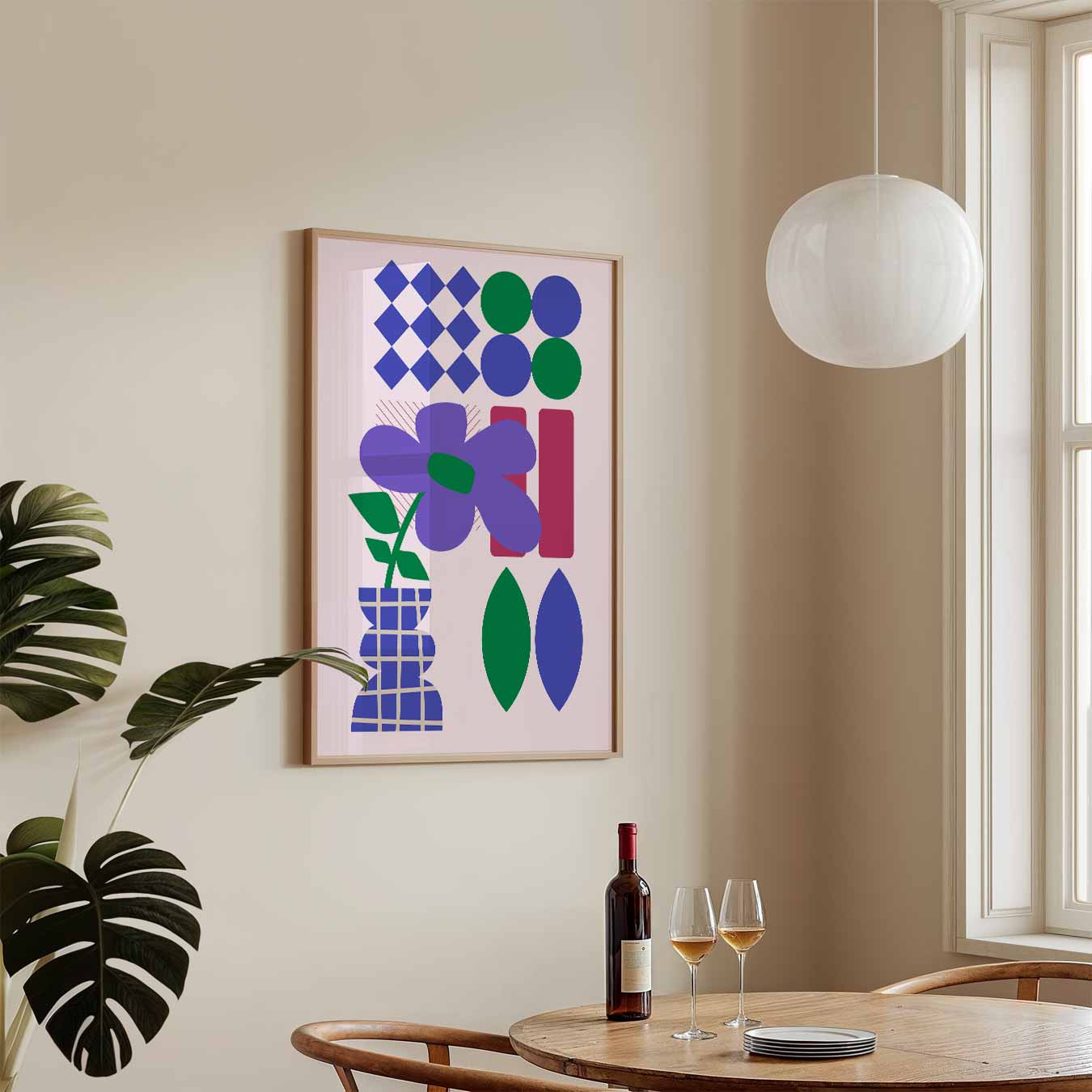 Kleurrijke Vaas Vol Vormen Poster-WallArtistic
