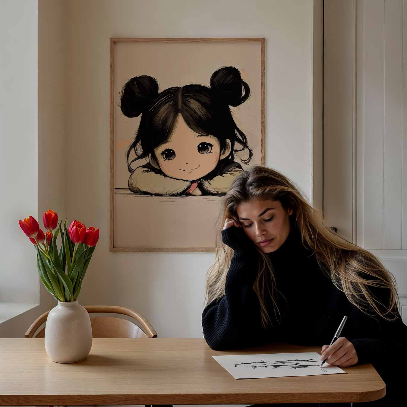 Schattige Kinderkunst Poster-WallArtistic