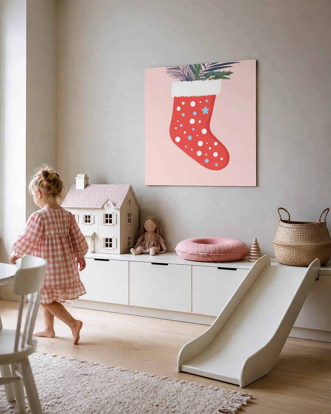 Vrolijke kerstsok Kunstwerk