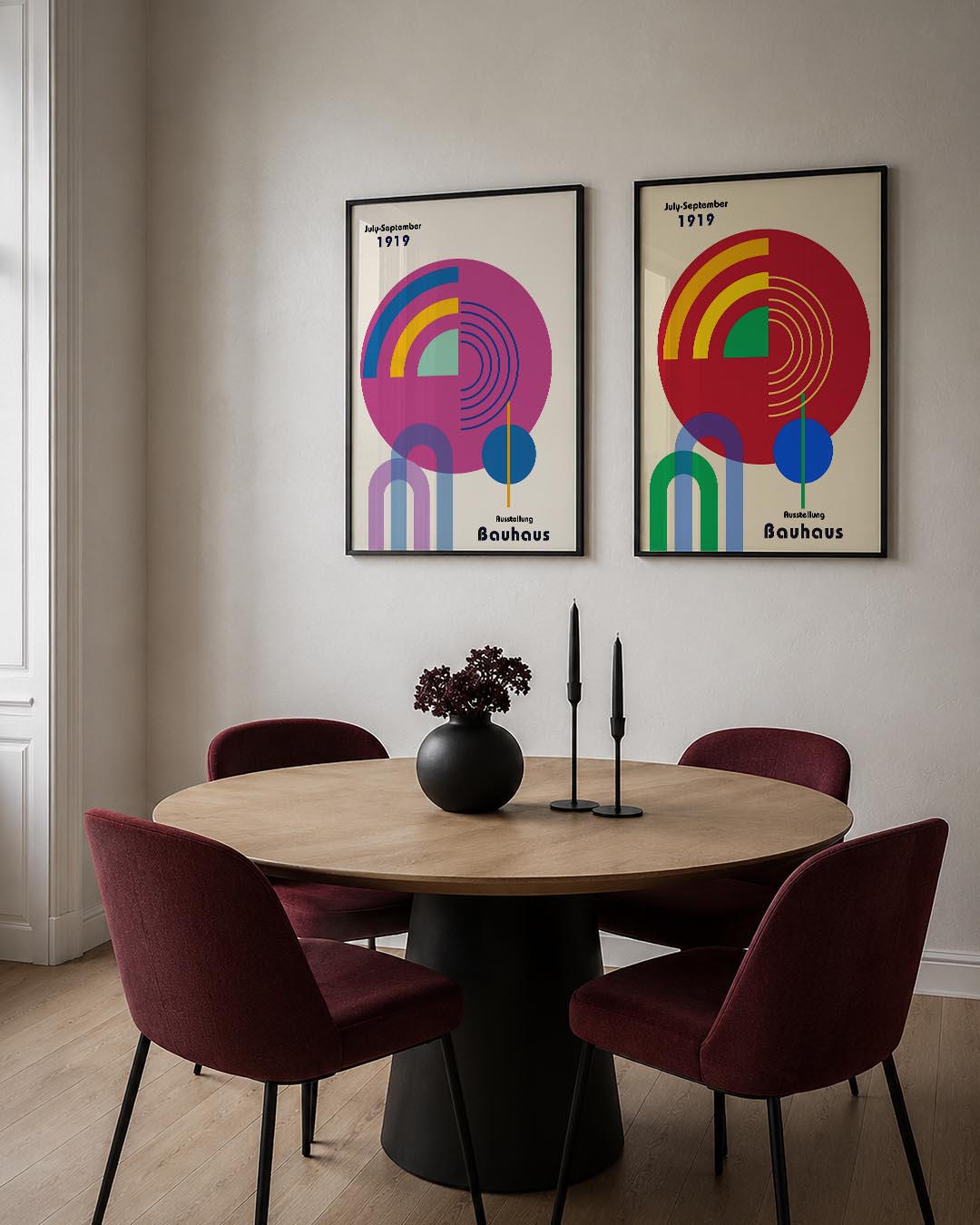 Kleurrijke cirkelcompositie Posterset