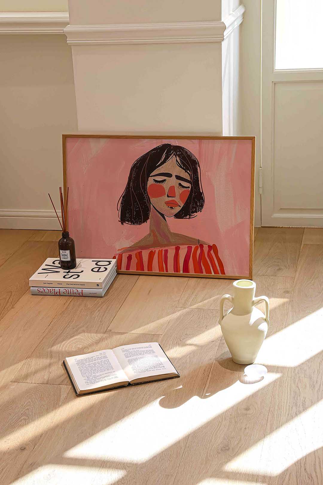 Vrouw met gesloten ogen Poster