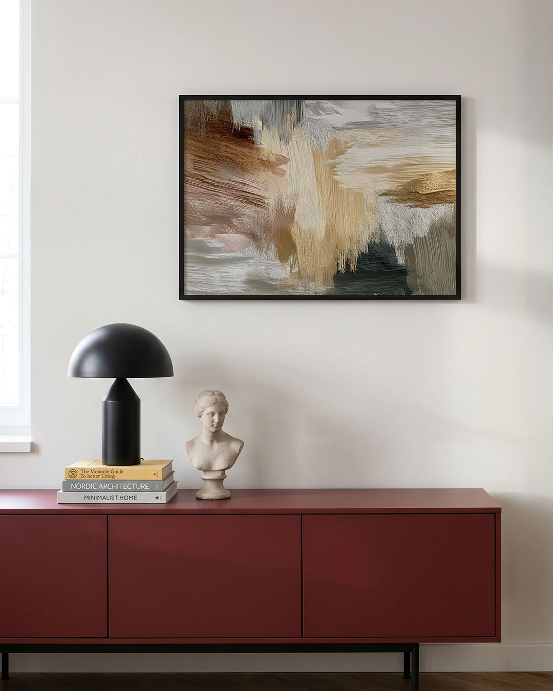 Abstracte penseelstreken Poster