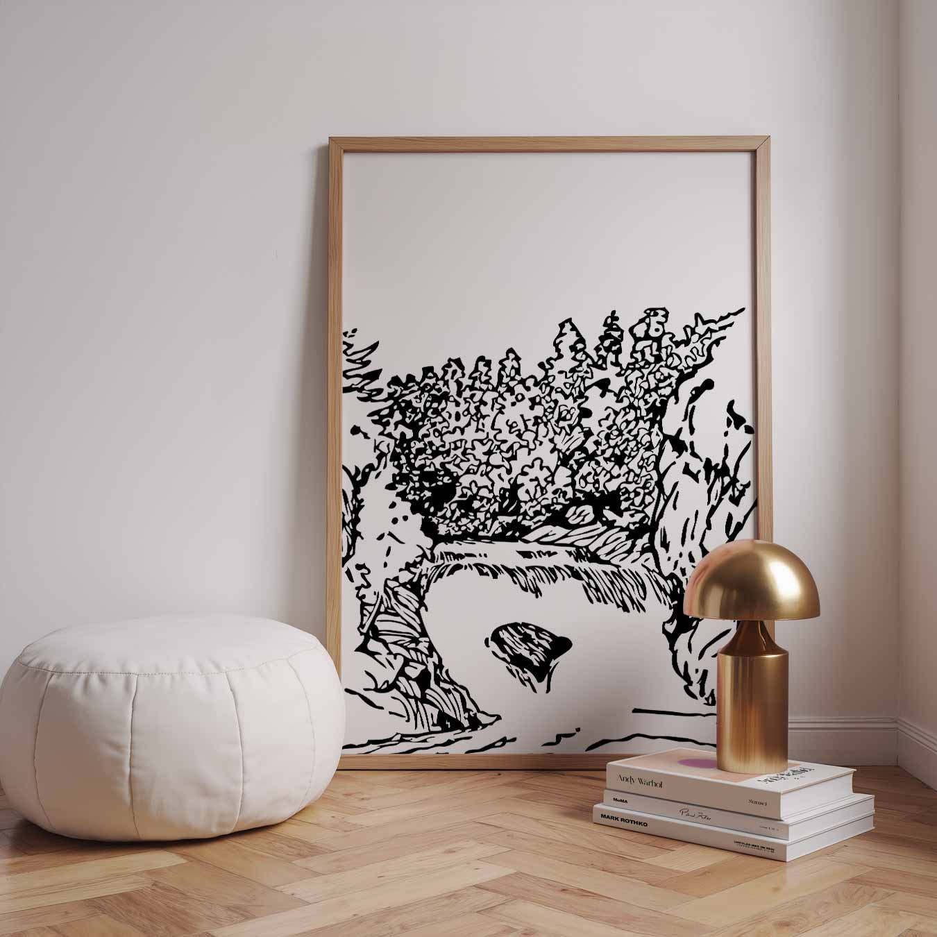 Rustgevende Natuurtekening Poster-WallArtistic