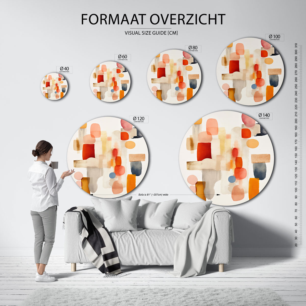 Abstracte vormen Muurcirkel
