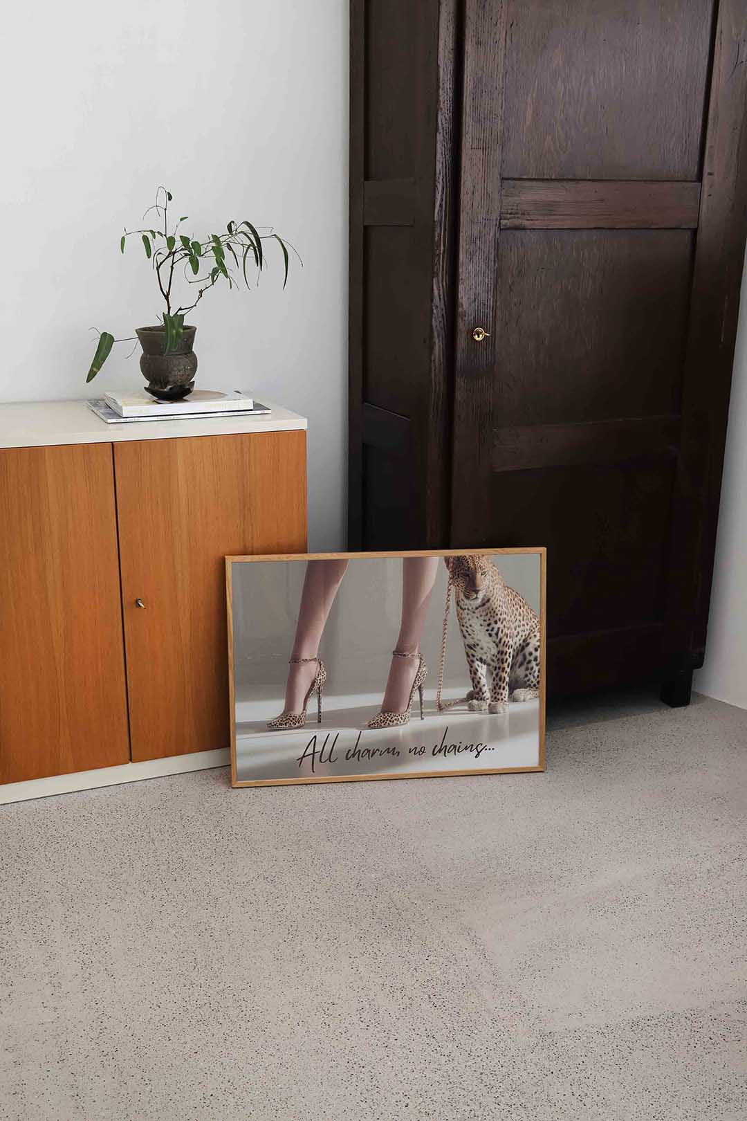 Luipaard en hakken Poster
