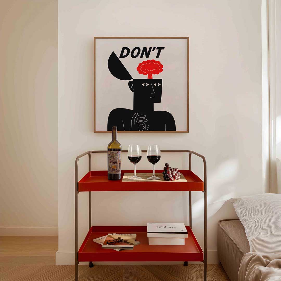 Figuur met tekst en explosie Poster