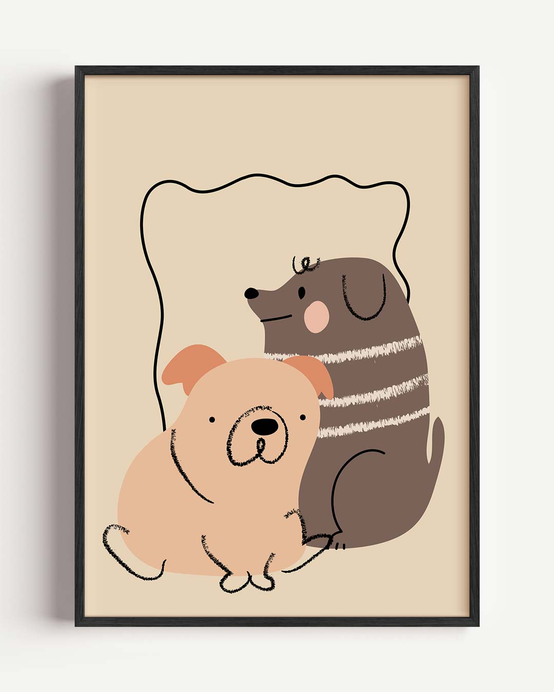 Knuffelige Honden Vrienden Poster-WallArtistic