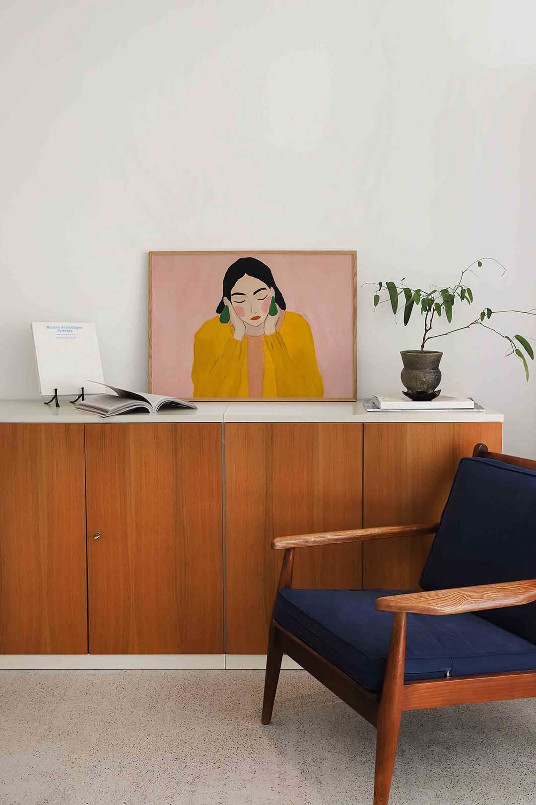 Vrouw met gesloten ogen Poster