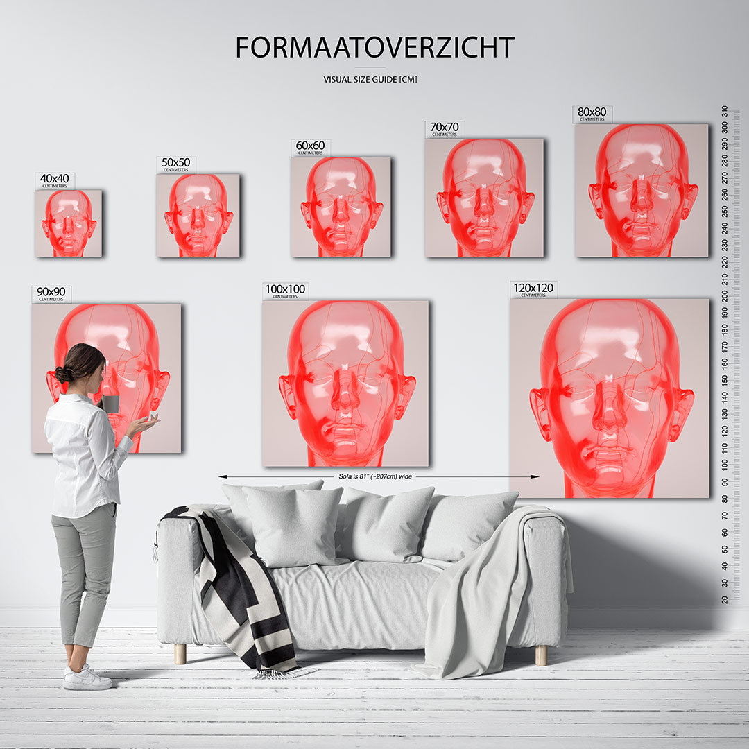 Transparante hoofdvorm Kunstwerk
