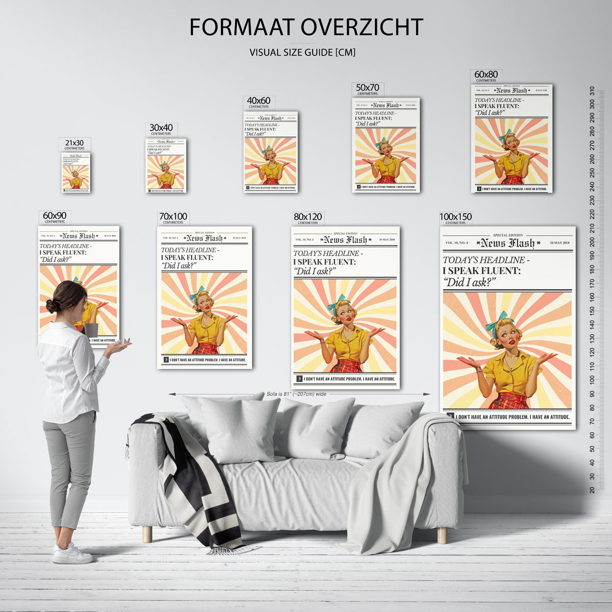 Vrouw met retro uitstraling Poster