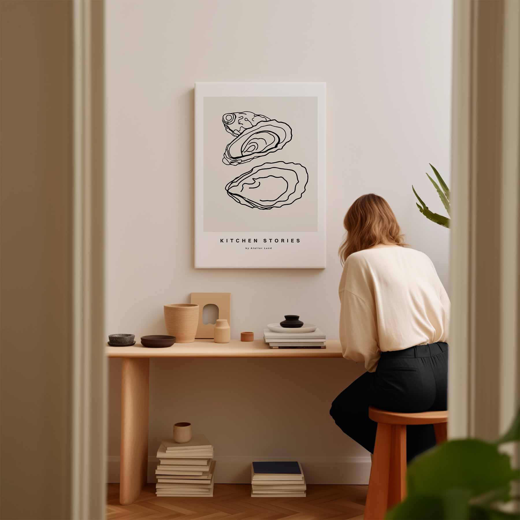 Oesterlijnschets Kunstwerk-canvas-dibond-plexiglas-wanddecoratie-WallArtistic